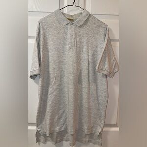 Vtg LL Bean Mens Large Heater Grey Polo Shirt Made in USA Preppy